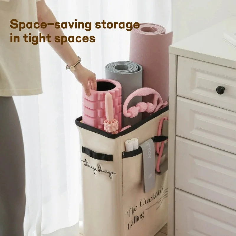 Yoga Storage Basket Sports Equipment Storage Foldable Miscellaneous Items Yoga Mat Organizer