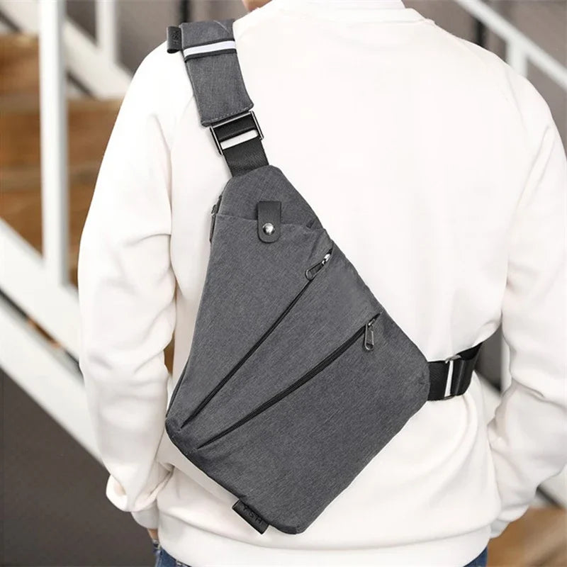 Chest Bags Crossobdy Bags for Men Waterproof Male Multifunction Cross Body Messenger Bag Single Shoulder Grey Fanny Pack Sac
