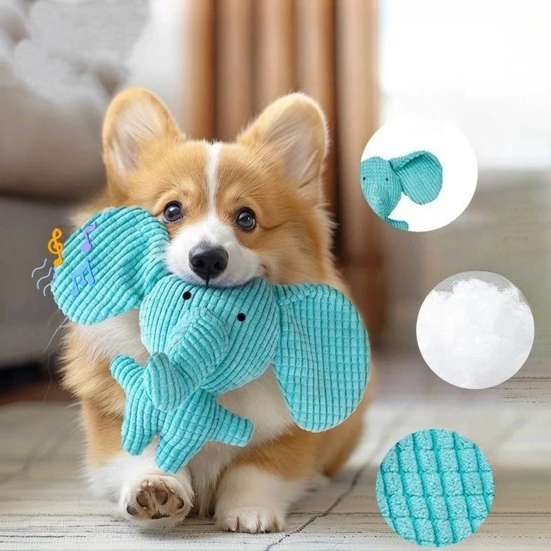 Cute Plush Dog Toys Pet Squeak Toy for Puppy Sound Elephant Puupy Chew Toy for Small Middle Large Dogs Teeth Cleaning Toy