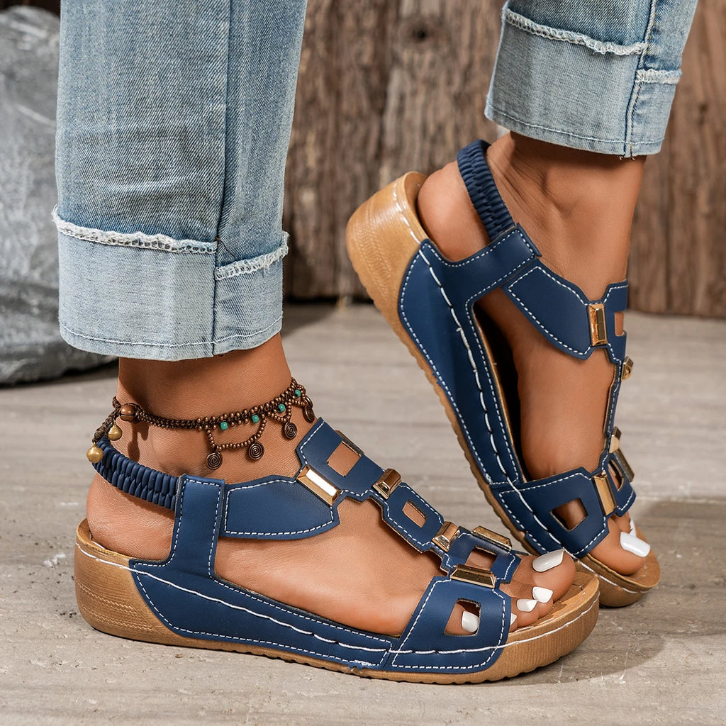 Women Platform Sandals Roman Style Sandals Designer Beach Shoes Summer Wedge Shoes Comfortable Outdoor Slip-On Shoes for Women