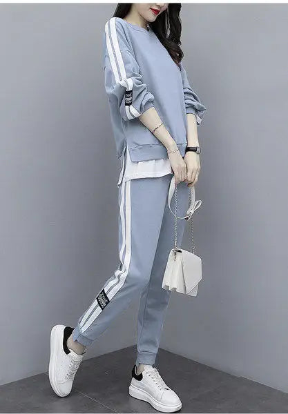 Casual Sportswear Set for Women Spring Autumn New Style Loose Fashionable Large Size Trendy Sweatshirt Best Friend Outfit