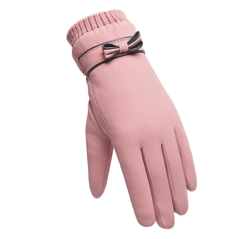 Fashion Female Gloves Winter Windproof Waterproof Internal Plush Warm Mittens Lady Touch Screen Skin-friendly Soft Women Gloves