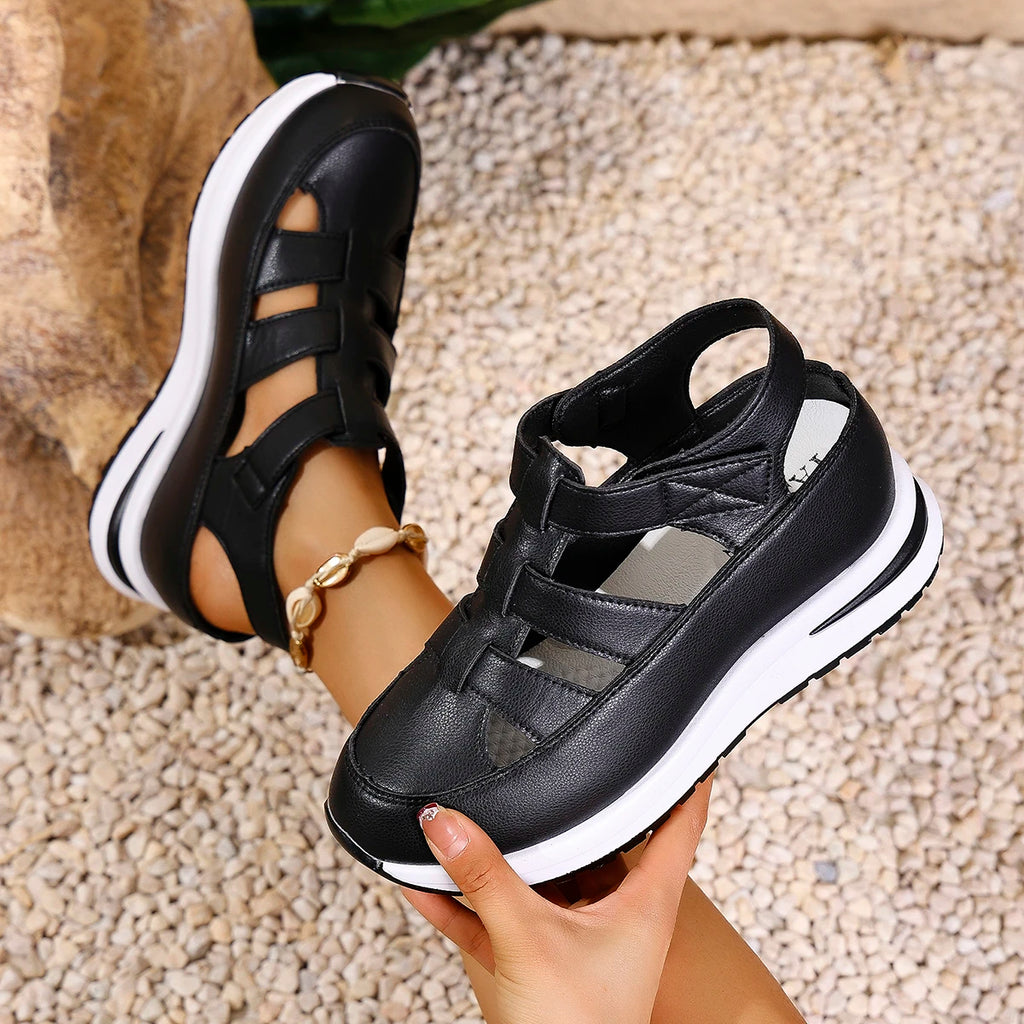 Women's Sandals Summer Shoes Platform Wedge High-heeled Gladiator Comfortable Casual New in Luxury White Round Toe on Offer