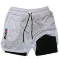 Men's Two-in-one Sports Shorts Breathable Casual Quick-drying Double-layer Shorts Summer Running Sportswear Bottoms S-XXL