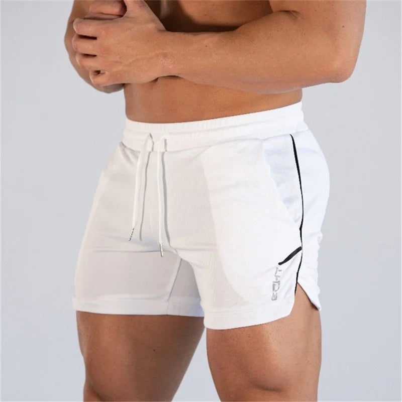 2025 NEW Fitness Sports Shorts Man Summer Gyms Workout Male Breathable Mesh Shorts Quick Dry Beach Short Pants Men Sportswear