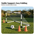 Children's Soccer Goal Rectangular Frame Kids Soccer Goal Set Sports Equipment Included Ball Inflation Pump