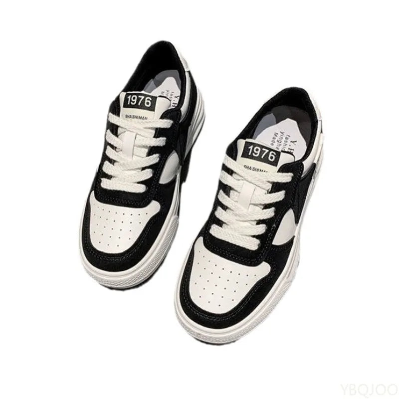Large Size Spring and Autumn New Thick Soled Height Increasing Women's Flat Shoes Niche Trend Versatile Women's Single Shoes