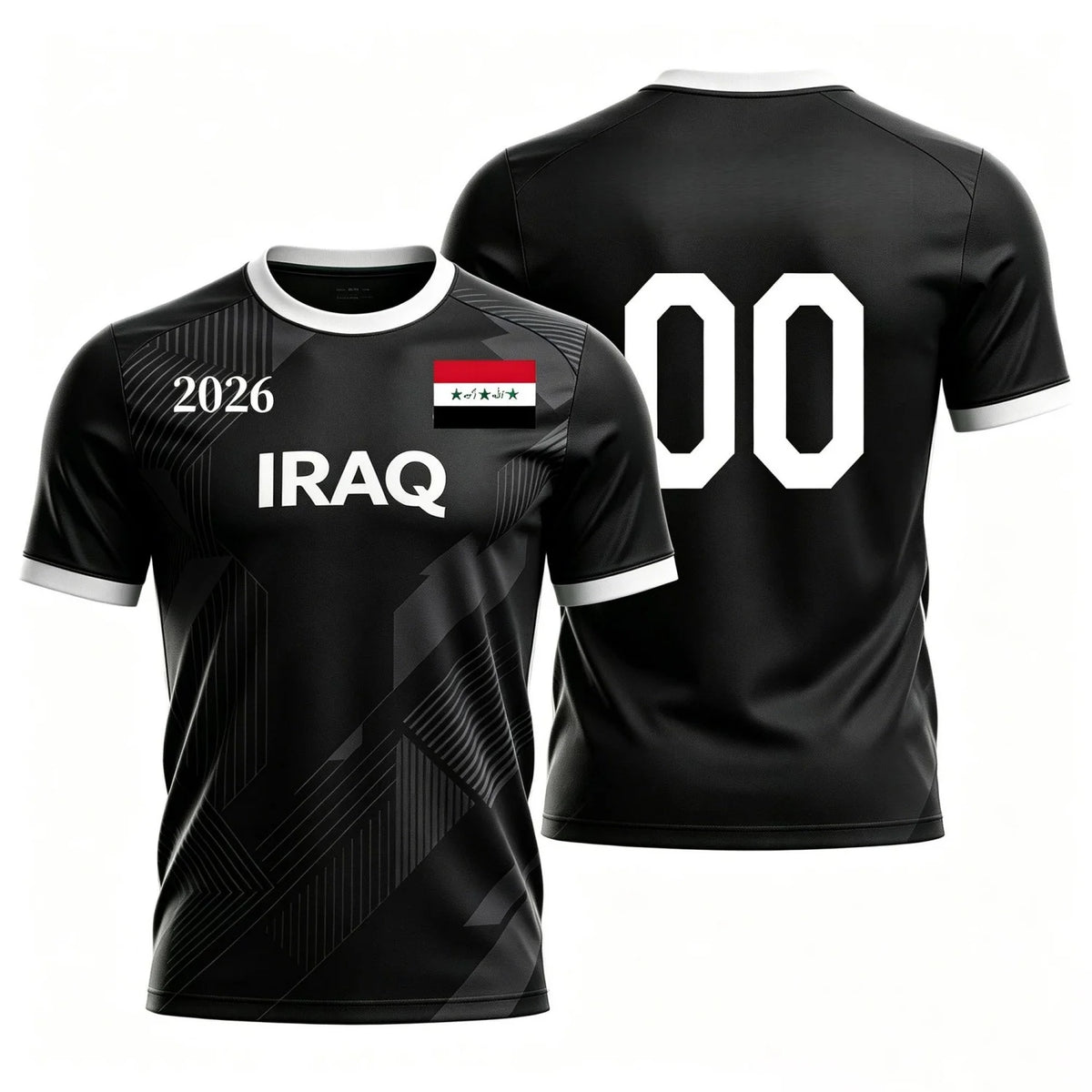 Iraq 2026 T Shirts Soccer Jersey For FansShort-Sleeve T-Shirt for Kid/Adlut,Suitable for Outdoor Activities And Everyday Wear
