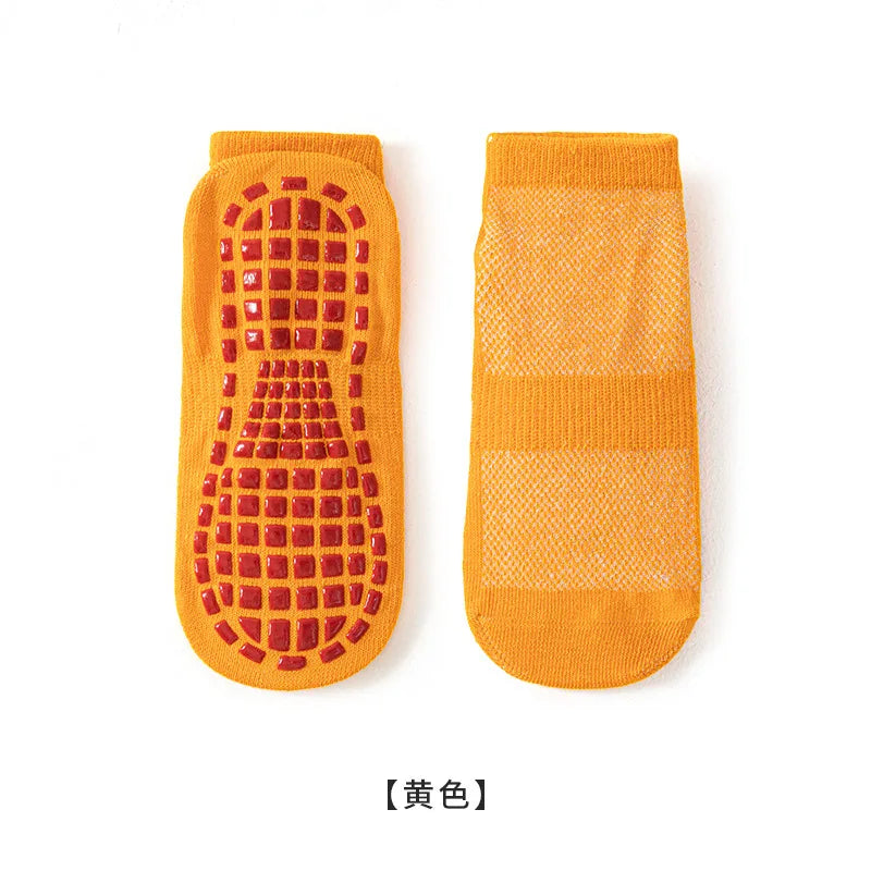 Fashion Solid Children Floor Socks Boys Kids Girls Baby Non Slip Silicone Toddler Socks Breathable Versatile Parent-child Socken