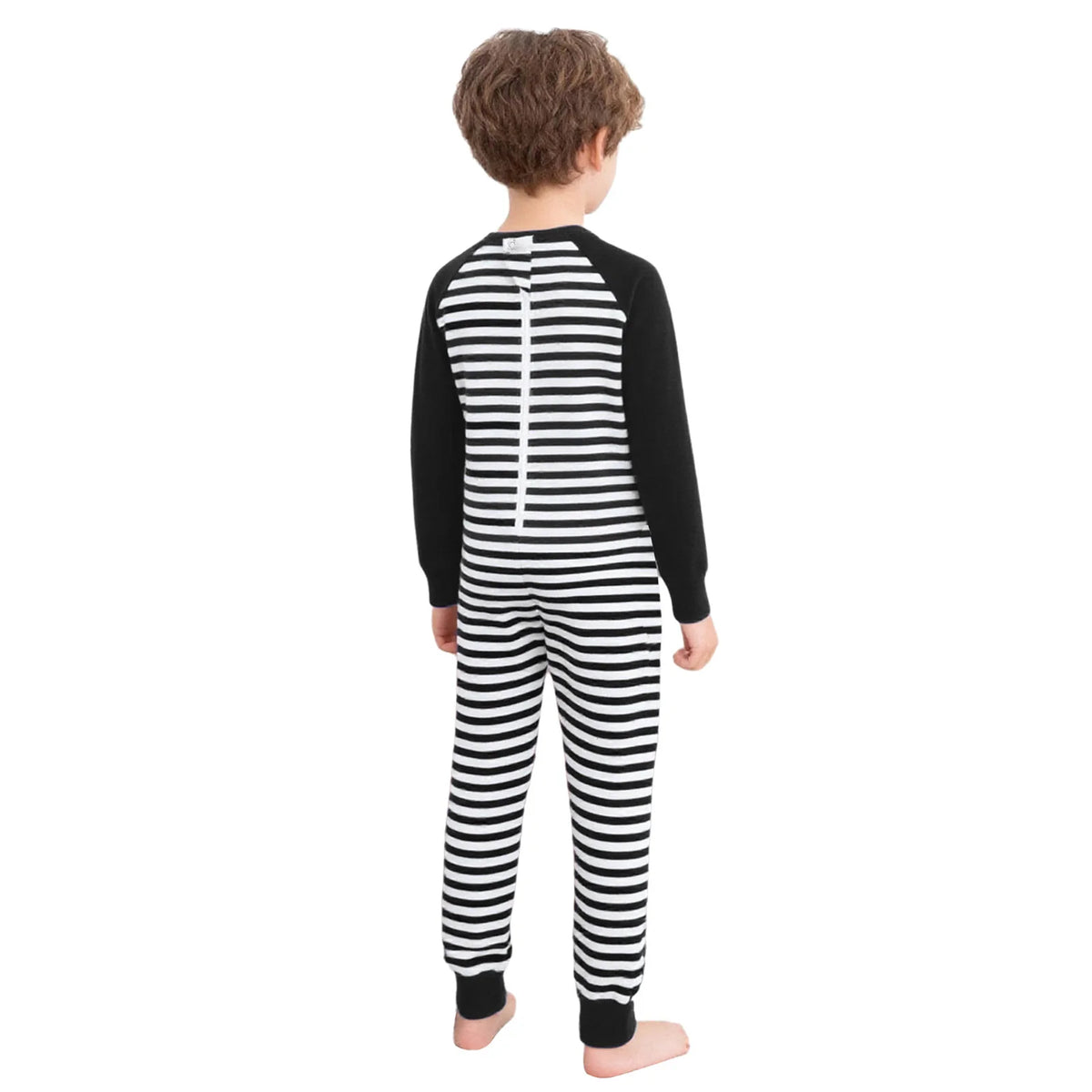 Kid Boys Girls Special Needs Jumpsuit Adaptive Clothing Long Sleeve Full Length Anti-Strip Back Zipper Stripes Rompers One-piece