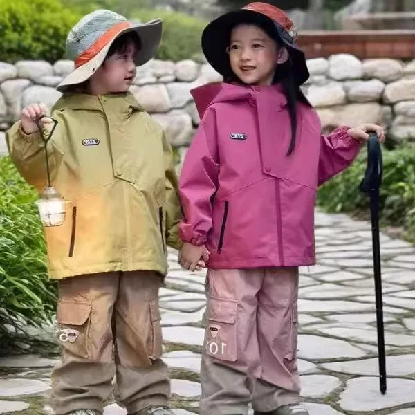 Kids Windbreaker Spring Autumn 2026 New Stylish Little Girl Jacket Girls Hooded Top Boys Jacket Trendy