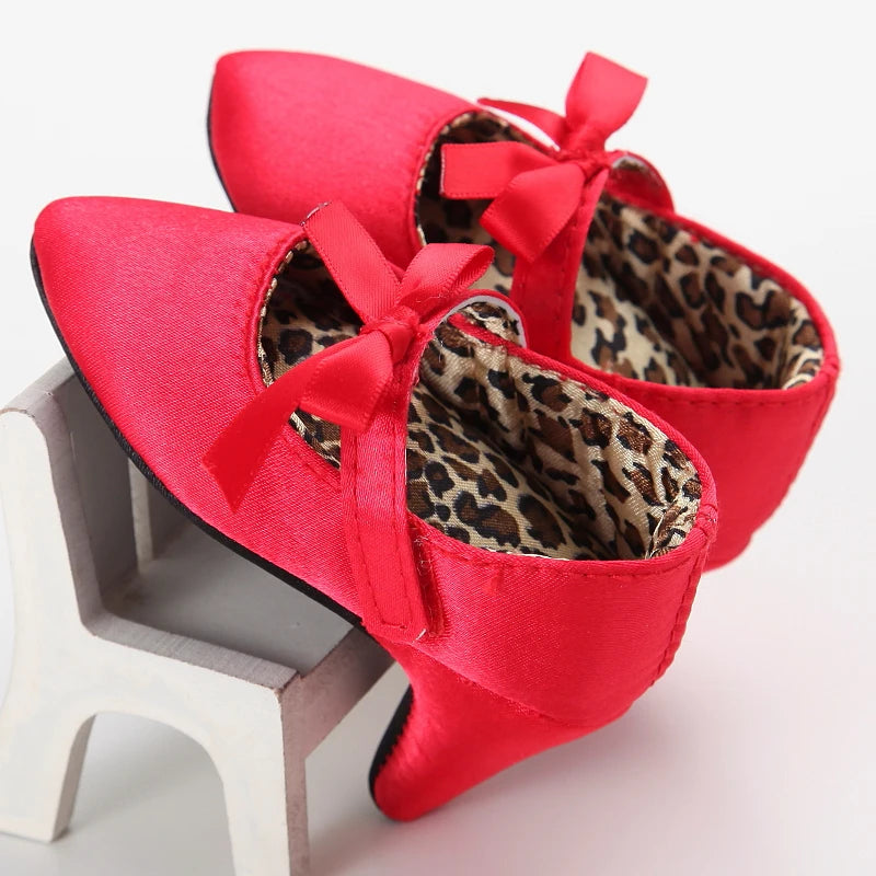 Baby Girls First Princess Heels Party Bow Soft Sole Spring Autumn Toddler Dress Up Shoes
