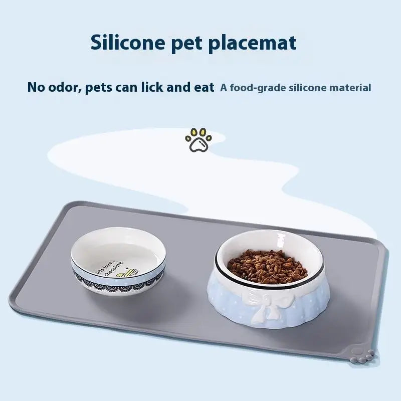 Pet Placemat Cat Dog Feeding Mat Silicone Waterproof Non Slip Food Grade Bowl Pad Easy To Clean Indoor Outdoor Pet Supplies