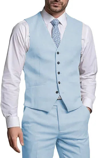 Suits for Men 2 Pieces Vest and Pants Set Gentleman Classic Suit for Men Tuxedo Suit for Men for Wedding Summer Beach