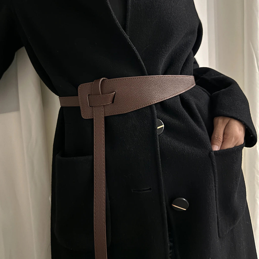 Fashion Belts For Women High Quality Knot Soft Pu Leather Long Waistband Female Wide Waist Coat Corset Belt Cummerbunds ﻿