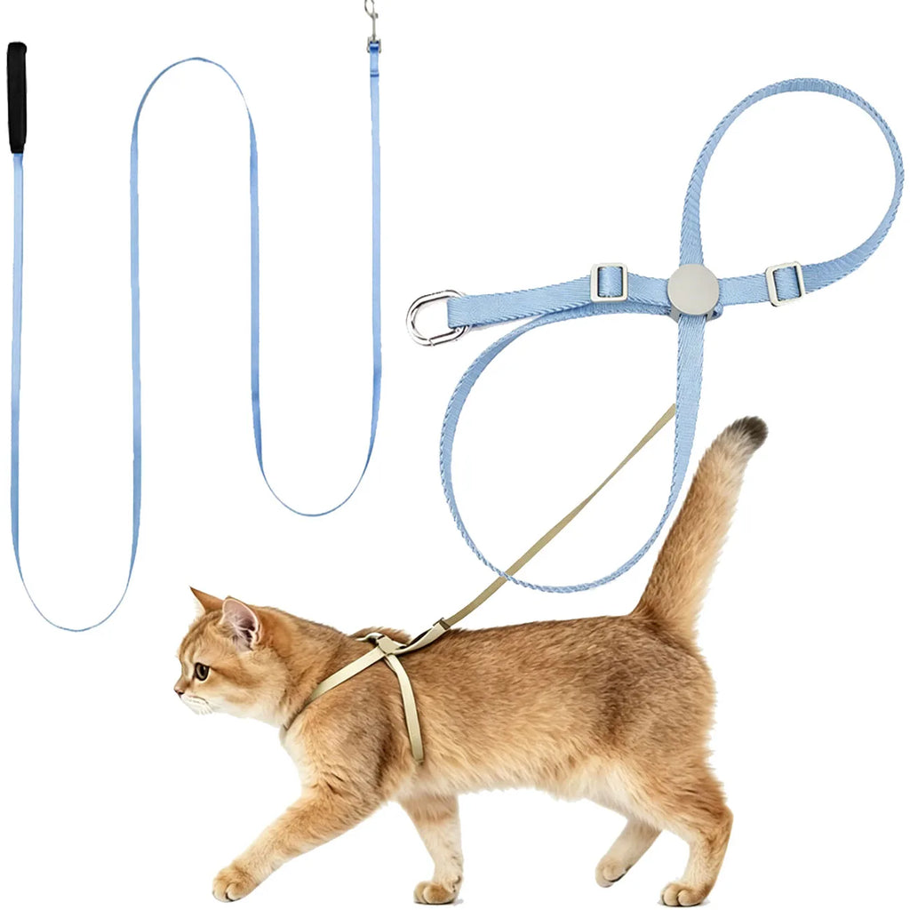 Cat Harness and Leash Sets Adjustable Dog Harness for Small Dog Leash Breashable Pet Harness Out Walking Dog Strap Cat Accessory