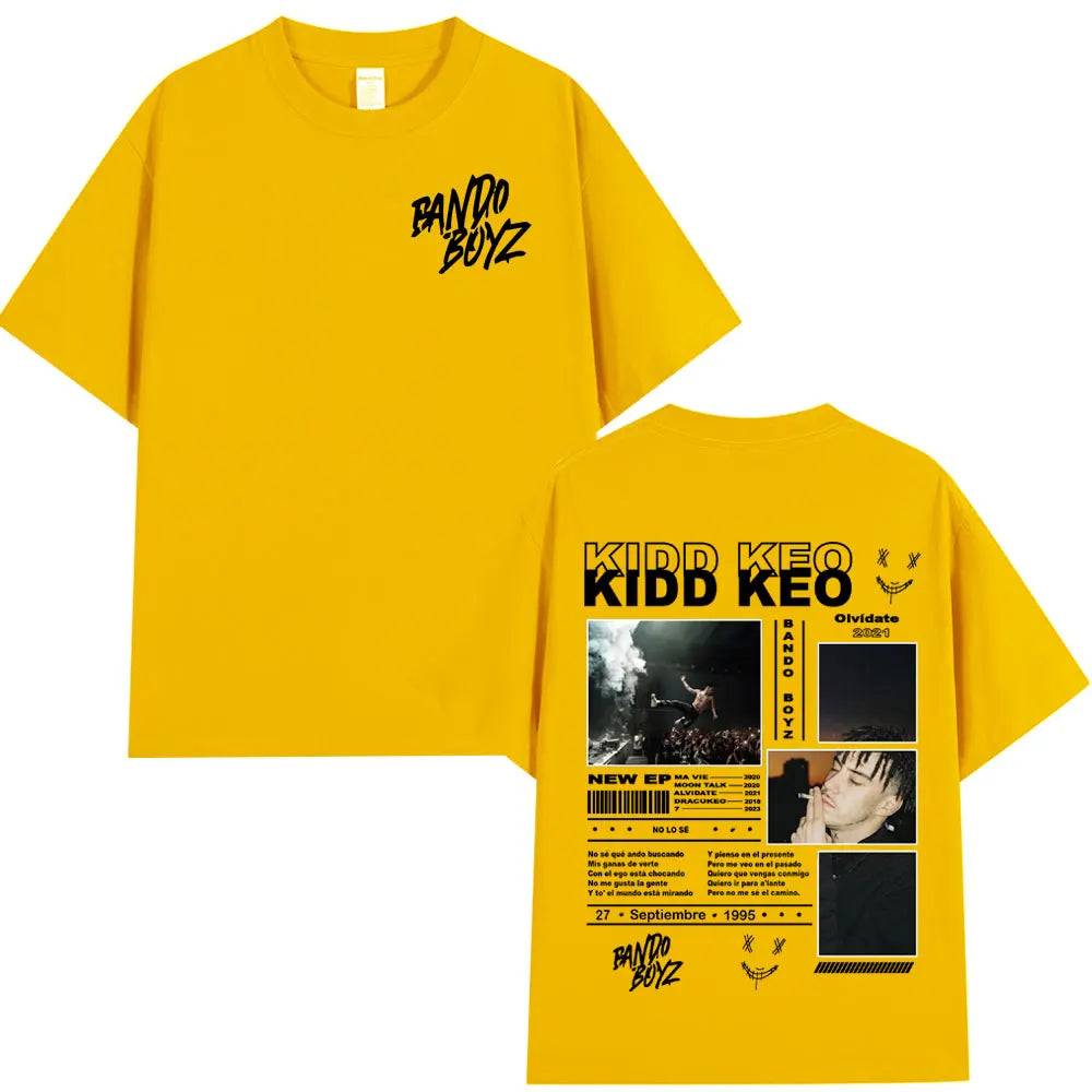Rapper Kidd Keo Bando Boyz Tour Merch T-shirts Men Women Fashion Hip Hop Street T-shirt Summer Casual Cotton Oversized T Shirts