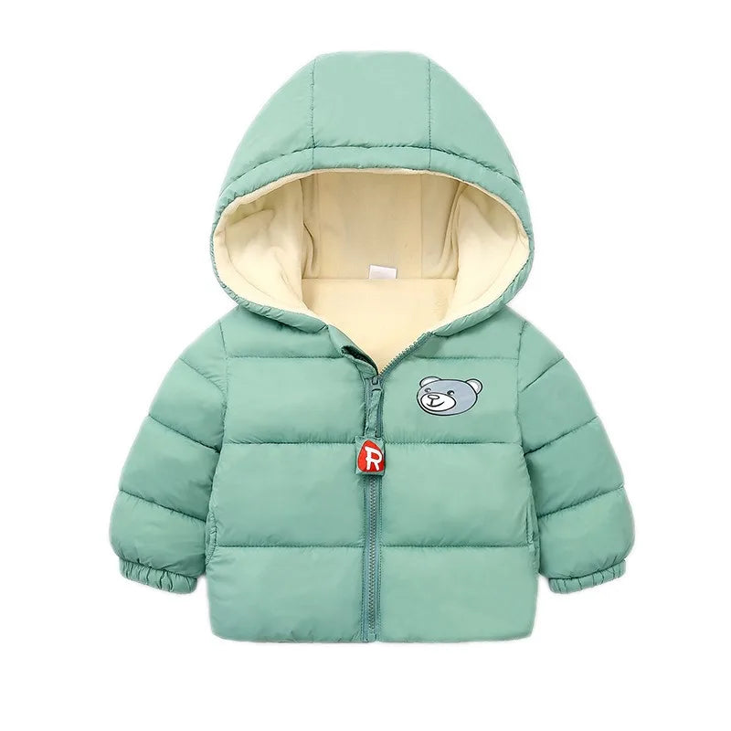 Baby Children Coats Winter Thick Jackets For Boys Warm Plush Thicken Outerwear For Girls Fur Hooded Jacket Kids Clothes Snowsuit