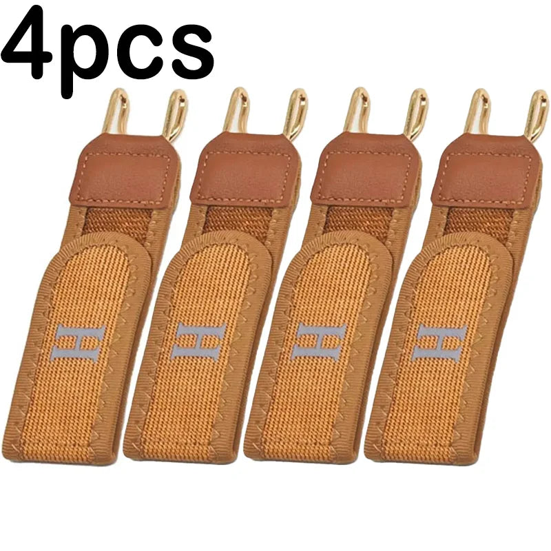 Four Men'S Belts, No-Buckle Belt with Hooks, Tactical Metal Hook Elastic Belt, an Adjustable Magic Tape No-Buckle Belt for Men