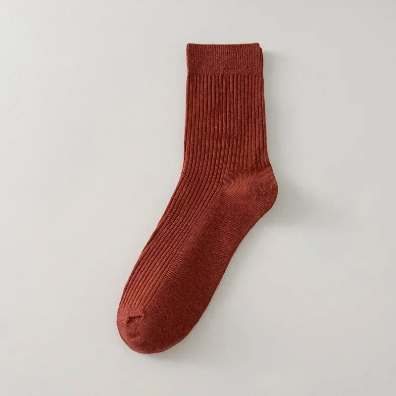 Mens Socks Casual Fashion  Men Business Male Breathable Elastic Cotton Long Socks Solid Color Black Blue Gray SocksAutumn Winter