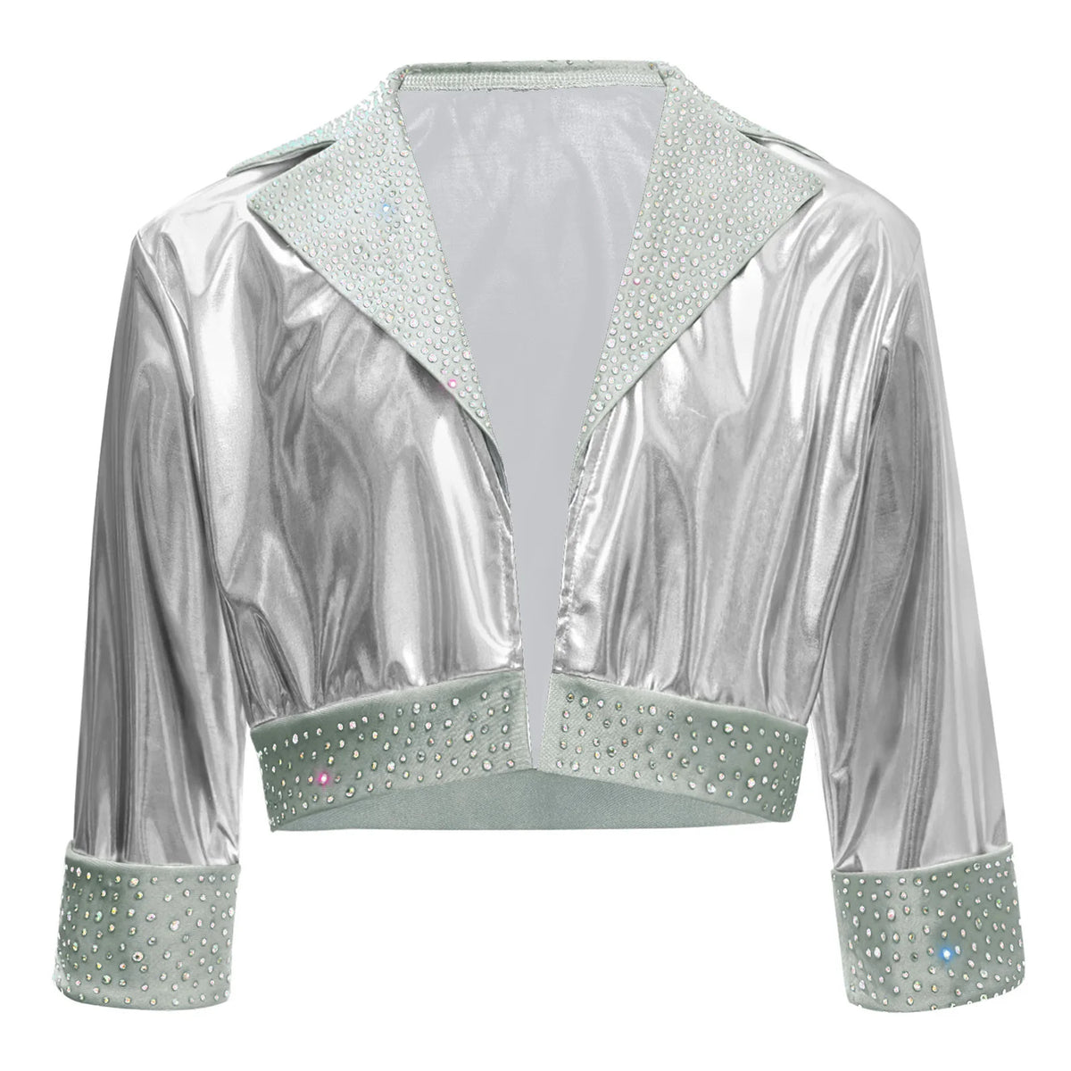 Kids Girls Sequin Jackets 6-16 Children Baseball Coat Outerwear Disco Performance Jazz Dance Costume Party Fashion Streetwear