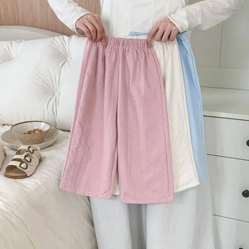 Casual Teen Girl Clothes  2 To 8  9 12 Years Kids Girls Pants Solid Color Trousers Children's Pants For Cute Elegant Girl Wear