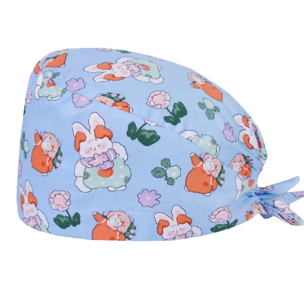 Women's Working Hats Cotton Adjustable Medical Nurse Caps Beauty Salon SPA Doctor Scrub Hat M909
