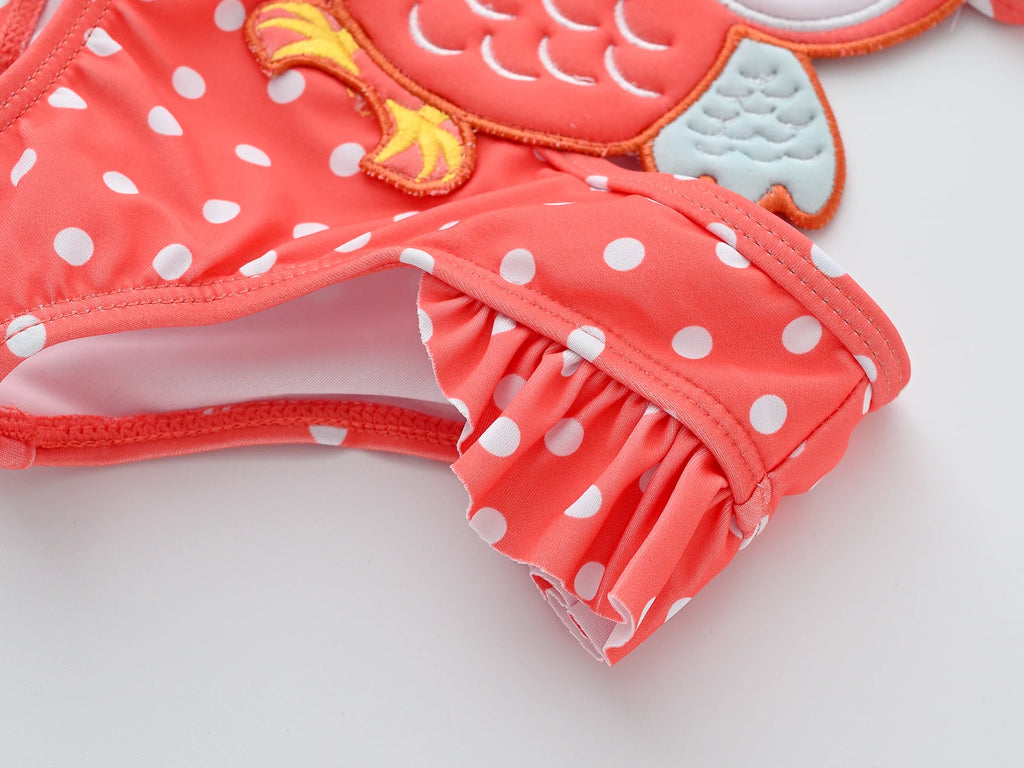 Honeyzone Children's Swimwear Little Girl Bikini Owl Print Swimsuit Stitch Kids' Clothing Girls' Summer Fashionable Suit 1-8Year