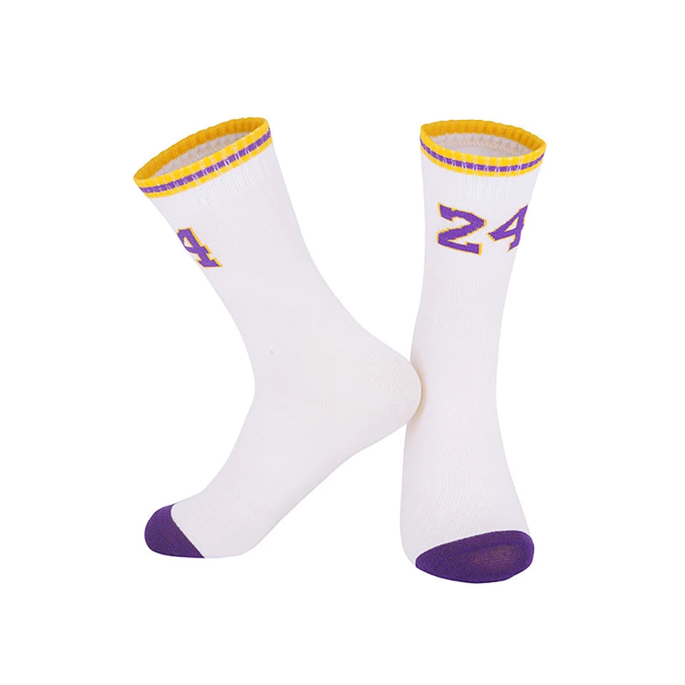 Loogdeel Kids Basketball Socks Breathable Thin Pure Color Sport Socks Thickened Anti-Collision Sports Socks Digital Design