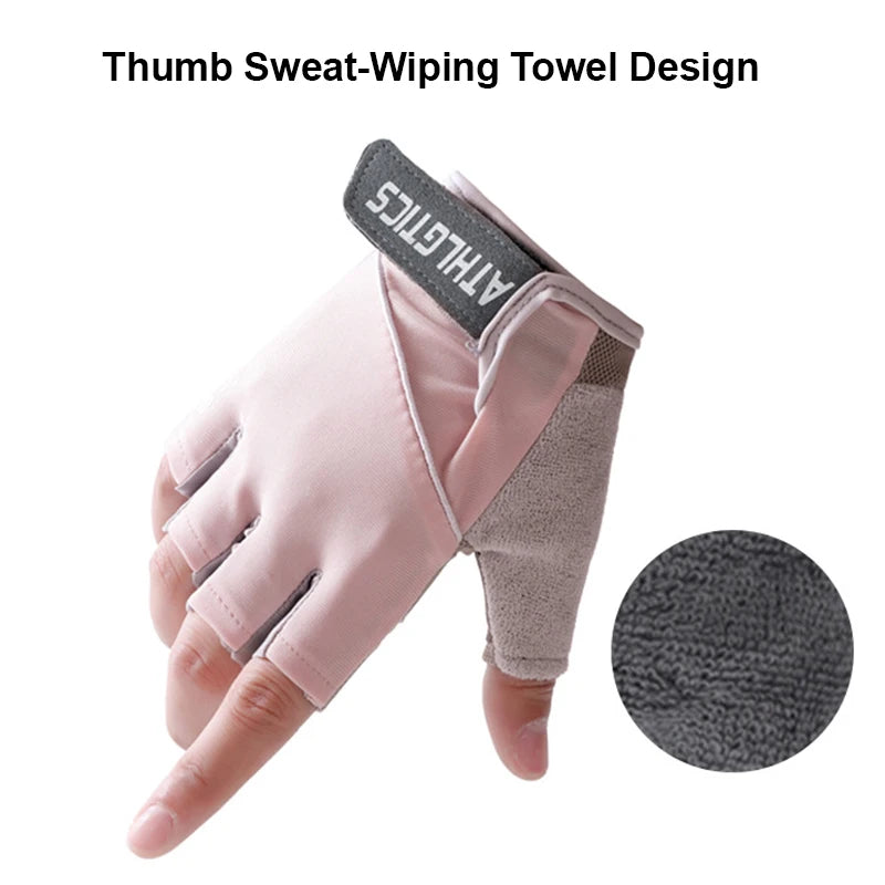 Workout Gym Gloves for Men Women Fishing Cycling Spring Summer Gloves Half Finger Training Breathable Non-slip Fitness Gloves
