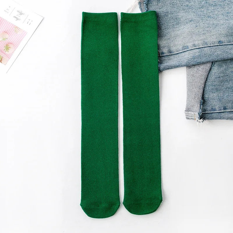 Knee High Socks Kids Boys Girls Long Tube Socks for School Uniform Children White Socks Long Student
