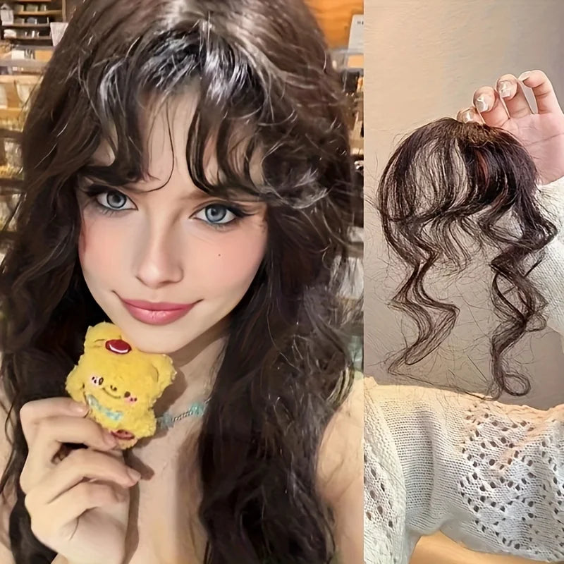Women's bangs wig pieces are made of synthetic fiber, simple and natural, suitable for all ladies to wear as wig accessories.