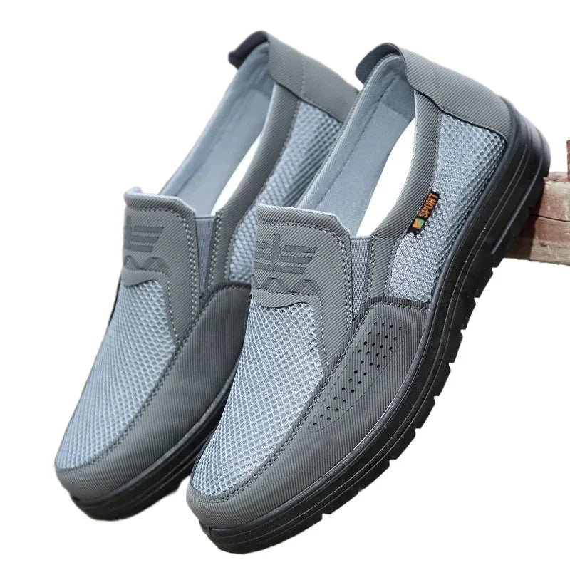 Mesh Slip On Men Casual Loafers Breathable Non Slip Soft Rubber Sole Summer Daily Driving Walking Shoes
