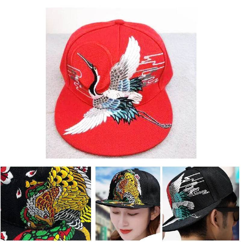 Men Baseball Cap Flat Hats  Embroidery Flat Top Hat Men Women Outdoor Leisure Hip Hop High Street Big Head Plus Size