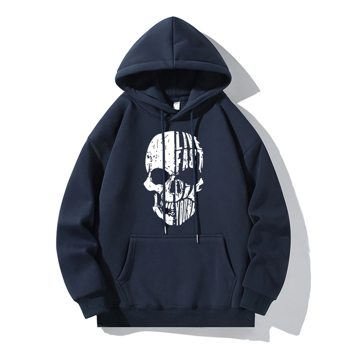 Hot Hoodie Skull Print Hoodie Men's Fashion Hip Hop Loose Hoodie Casual New Sweatshirt Pocket Fleece Harajuku Street Hoodie