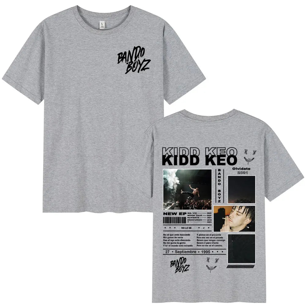 Rapper Kidd Keo Bando Boyz Tour Merch T-shirts Men Women Fashion Hip Hop Street T-shirt Summer Casual Cotton Oversized T Shirts