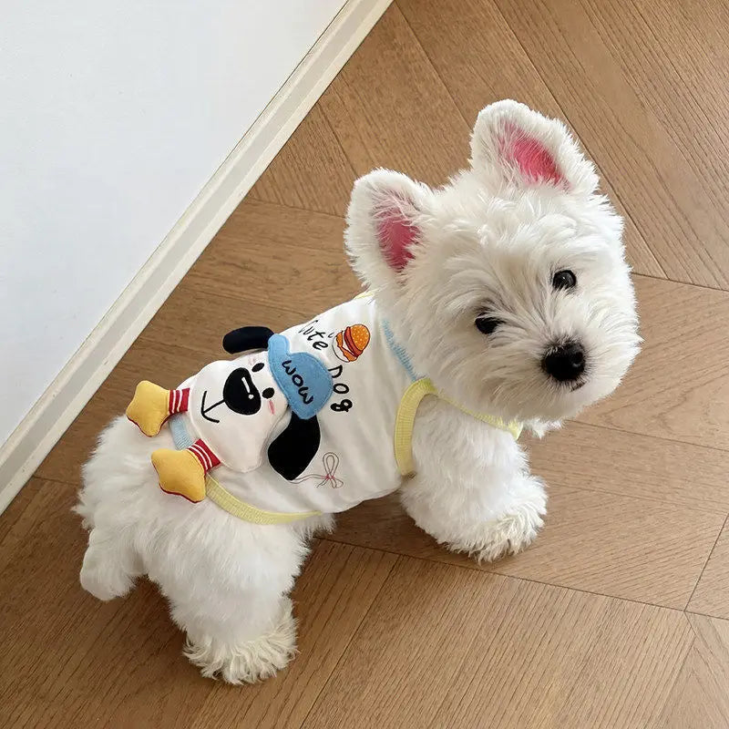 Pet Cute Ice Cream Vest Teddy Spring Clothing Small Dog Cat Pet Dress Couple Outfit Dog Clothes for Small Dogs Puppy Clothes