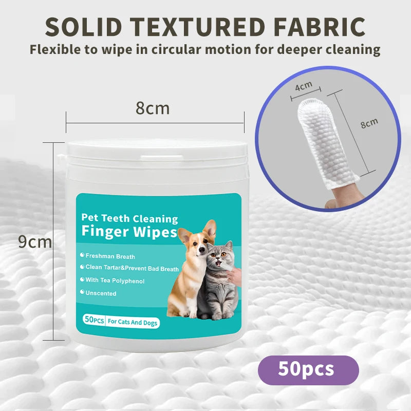 Pet Supplies, Pet Teeth Cleaning Wipes, Cats and Dogs, Pet Cleaning Wipes, Gloves That Can Be Licked