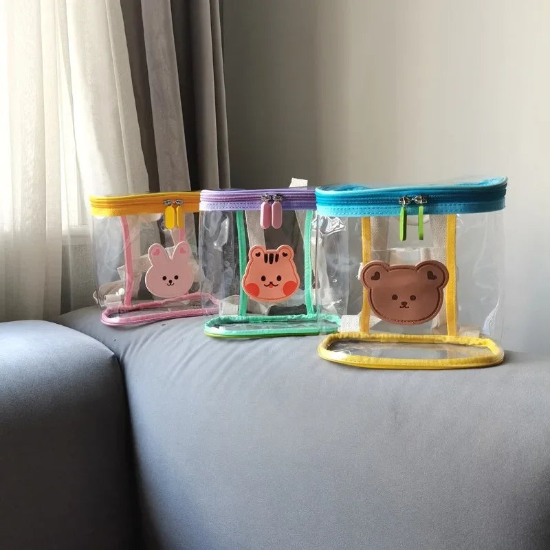 Cute Cartoon Bear Children's Mini Backpack Lovely Transparent Boys Kids Beach Shoulder Bags Casual Portable Baby Girls Handbags