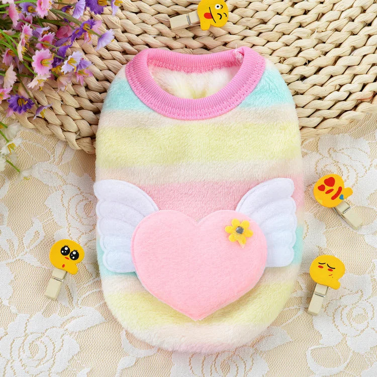 Cartoon Puppy Clothes Flannel Warm Winter Coat for Small Dogs Newborn Dog Sweater Cute Pet Clothing Chihuahua Costume Teacup