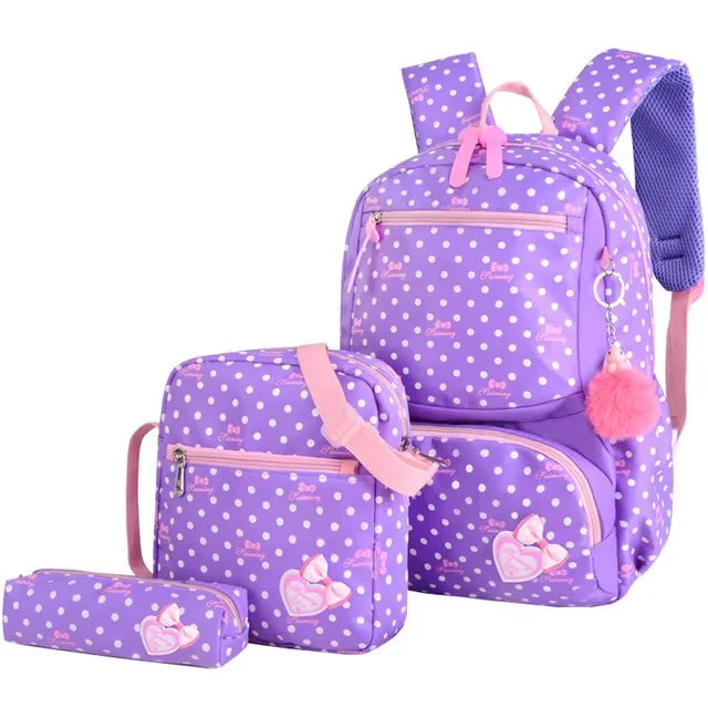 Bunnyfly 3pcs/Set Kids School Bag Backpack Set Fashion Lovely Children's Backpack for Girls Student Mochila Sac