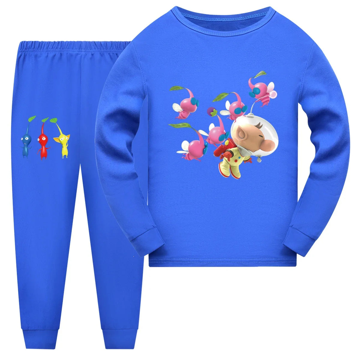 Newest PIKMIN 4 WIKI Costume Kids Cartoon Pajama Sets Baby Girls Long Sleeve Tops Pants 2pcs Set Teenager Boys Casaul Sleepwear
