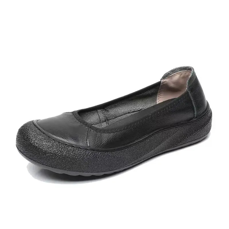Spring Fashion Women's Loafers Genuine Leather Soft Moccasin Retro Butterfly-Know Flower Summer Ballet Flats Ladies Shoes