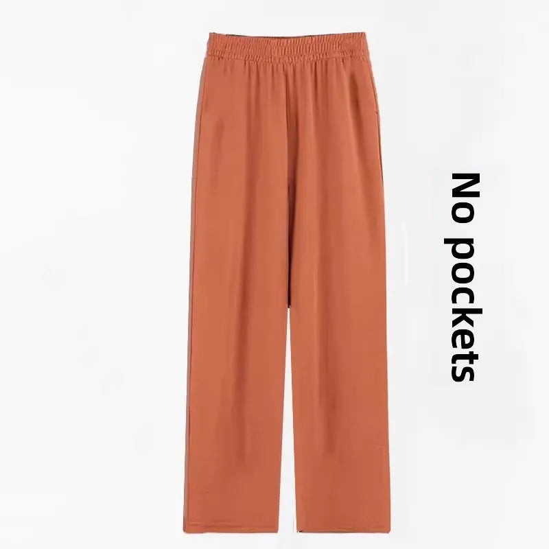 Summer Thin Wide Leg Pants Women's Slimming Trousers Drapey Maxi Skirts Middle-Aged And ly Casual Skirt Pants