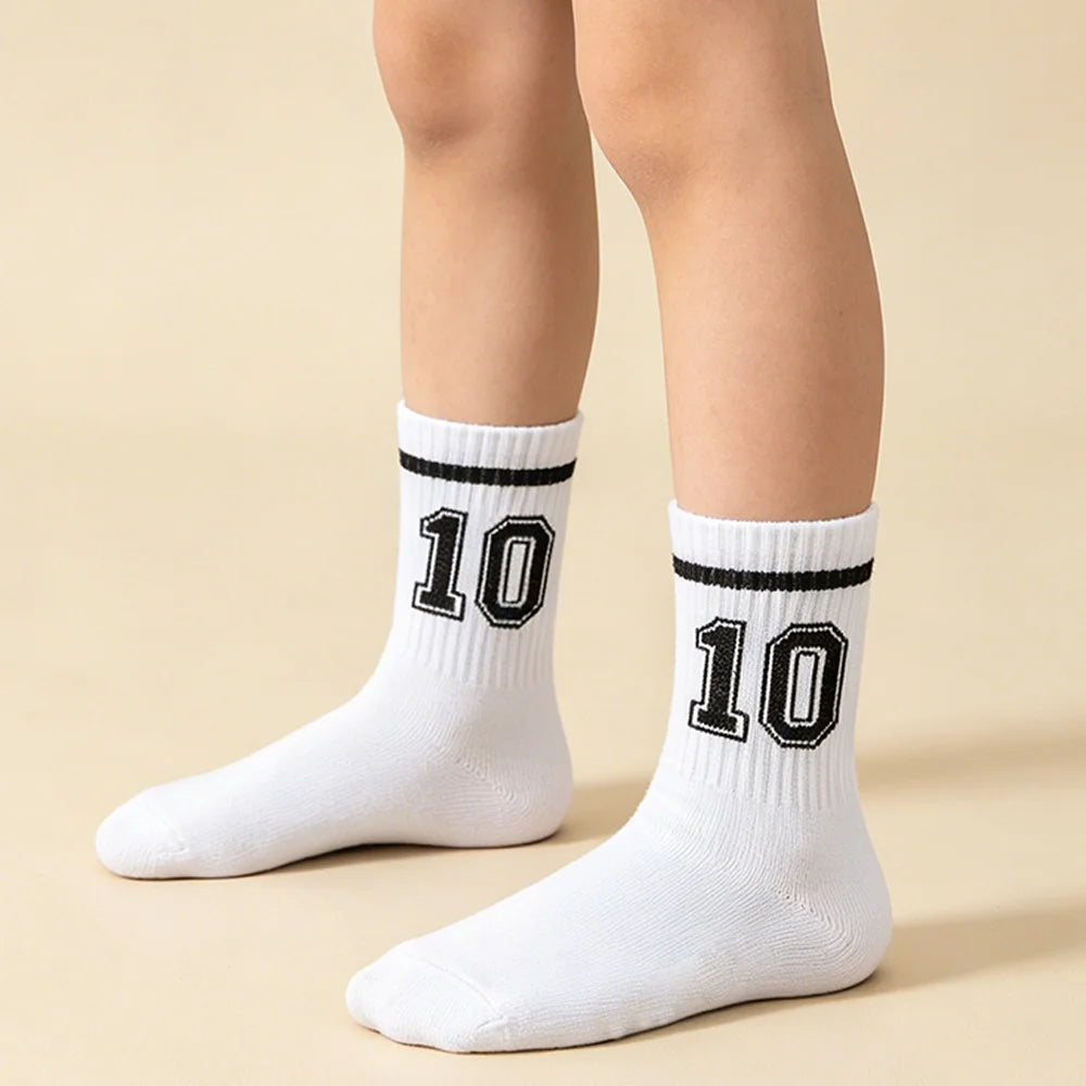 3 Pairs Kids Socks Basketball Football Training Socks Four Seasons School Socks Breathable Soft Sports Socks for Boys and Girls