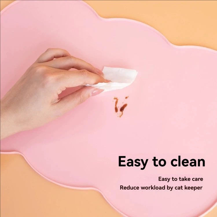 Silicone Pet Feeding Mat, Leak-Proof and Non-Slip Feeding Mat for Dogs and Cats, Oval Bowl Mat