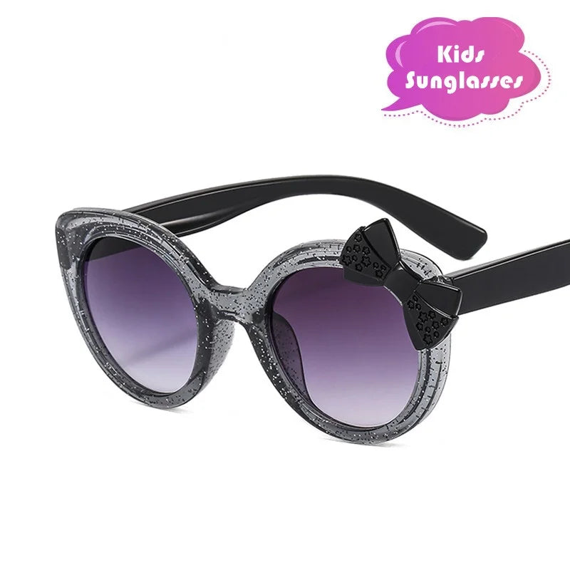 2026 Lovely Cat Eye Children Sunglasses Personality Bowknot Sun Glasses Kids Cute Baby Eyewear Trend Girls Boy Eyeglasses