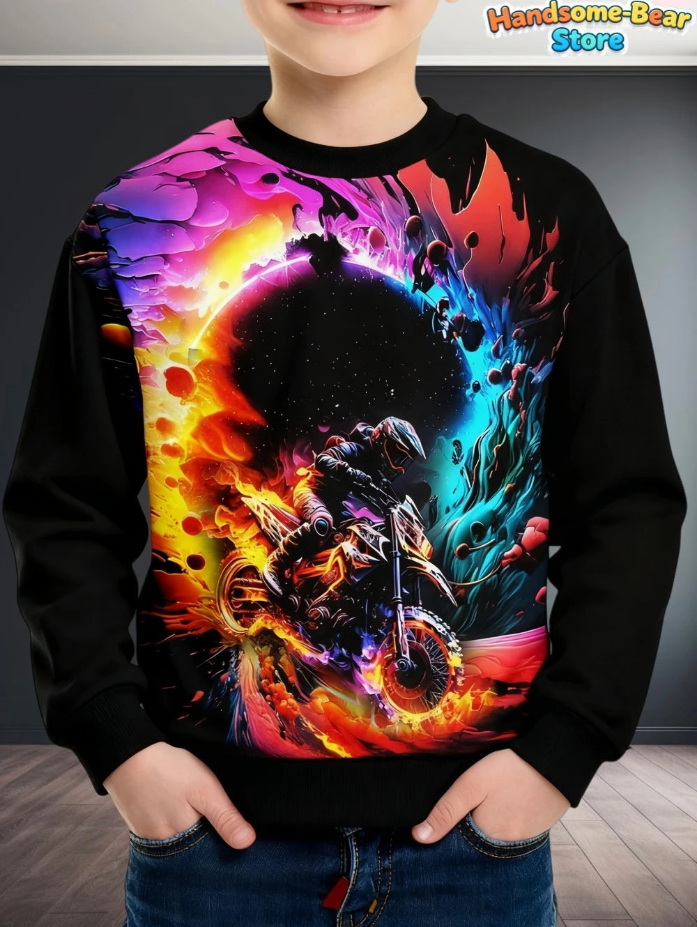 Kids Clothes Boys Sweatshirt Long Sleeve Stylish Car Racing Graphic Children Hoodies Autumn Casual Streetwear Loose Boys Clothes
