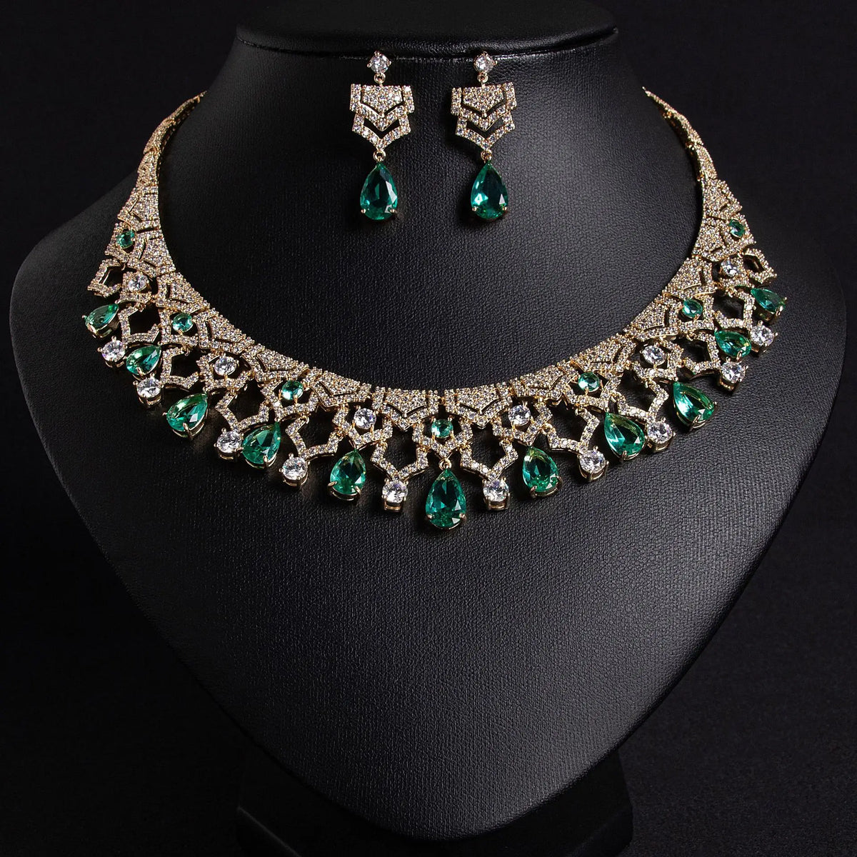 Exquisite Appeal Women High Jewelry Set 2 Piece Necklace Earrings Dress Accessories for Festive Wedding Prom Host Gift M-280