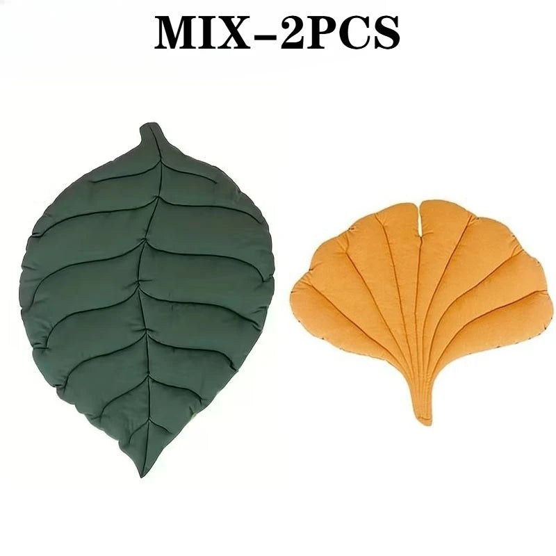 1-2PCS Leaf Shaped Pet Bed Reversible Soft Washable Non Slip Cushion for Cats Dogs Indoor Travel Camping Comfortable Cozy Mat